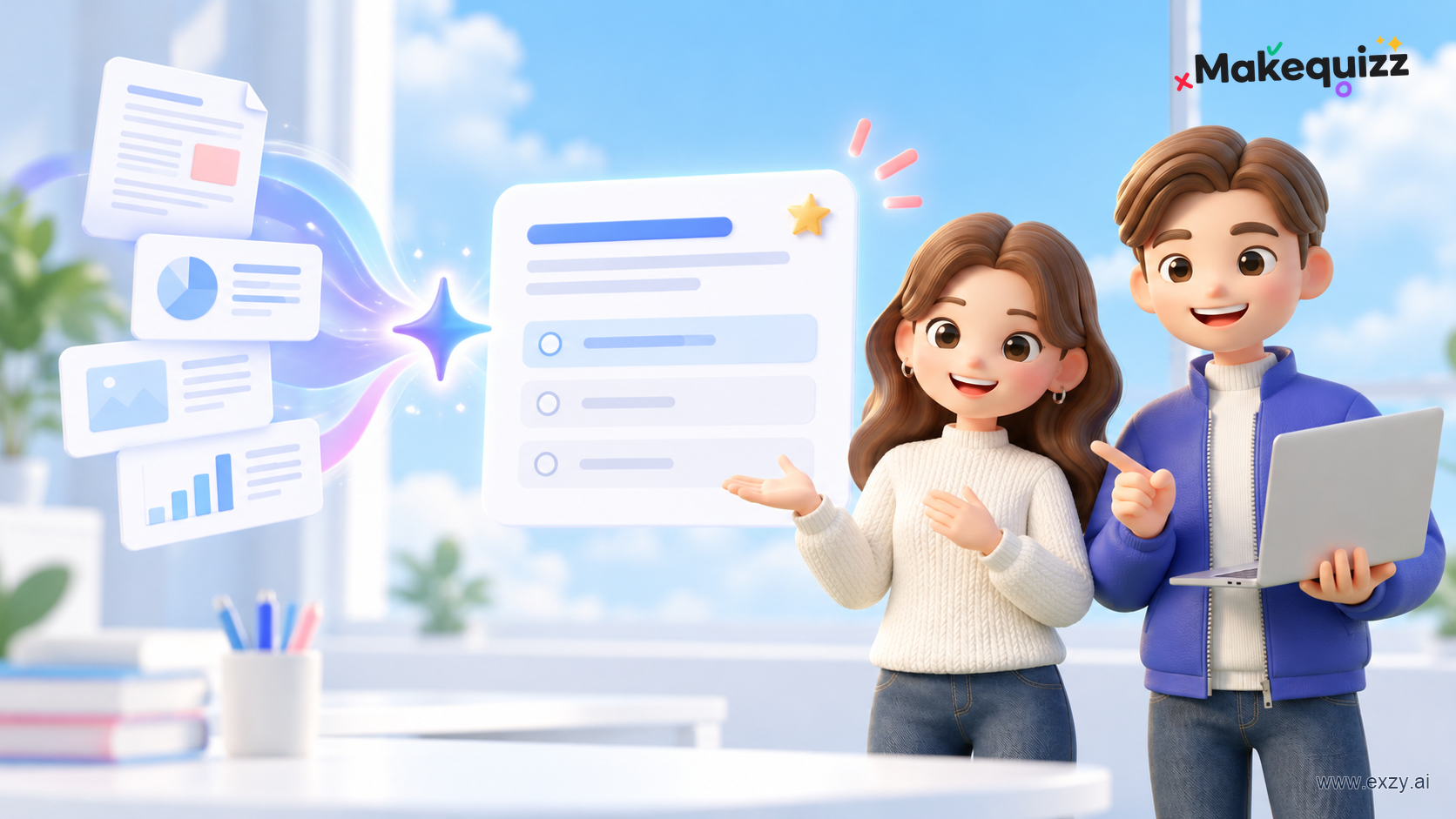 MakeQuizz — ภาพประกอบแนวคิดเปลี่ยนข้อมูลเป็นโจทย์ Training